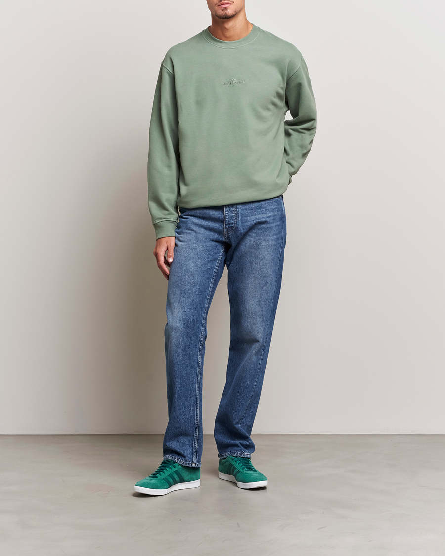 Herren | Pullover | Stone Island | Garment Dyed Fleece Logo Sweatshirt Sage