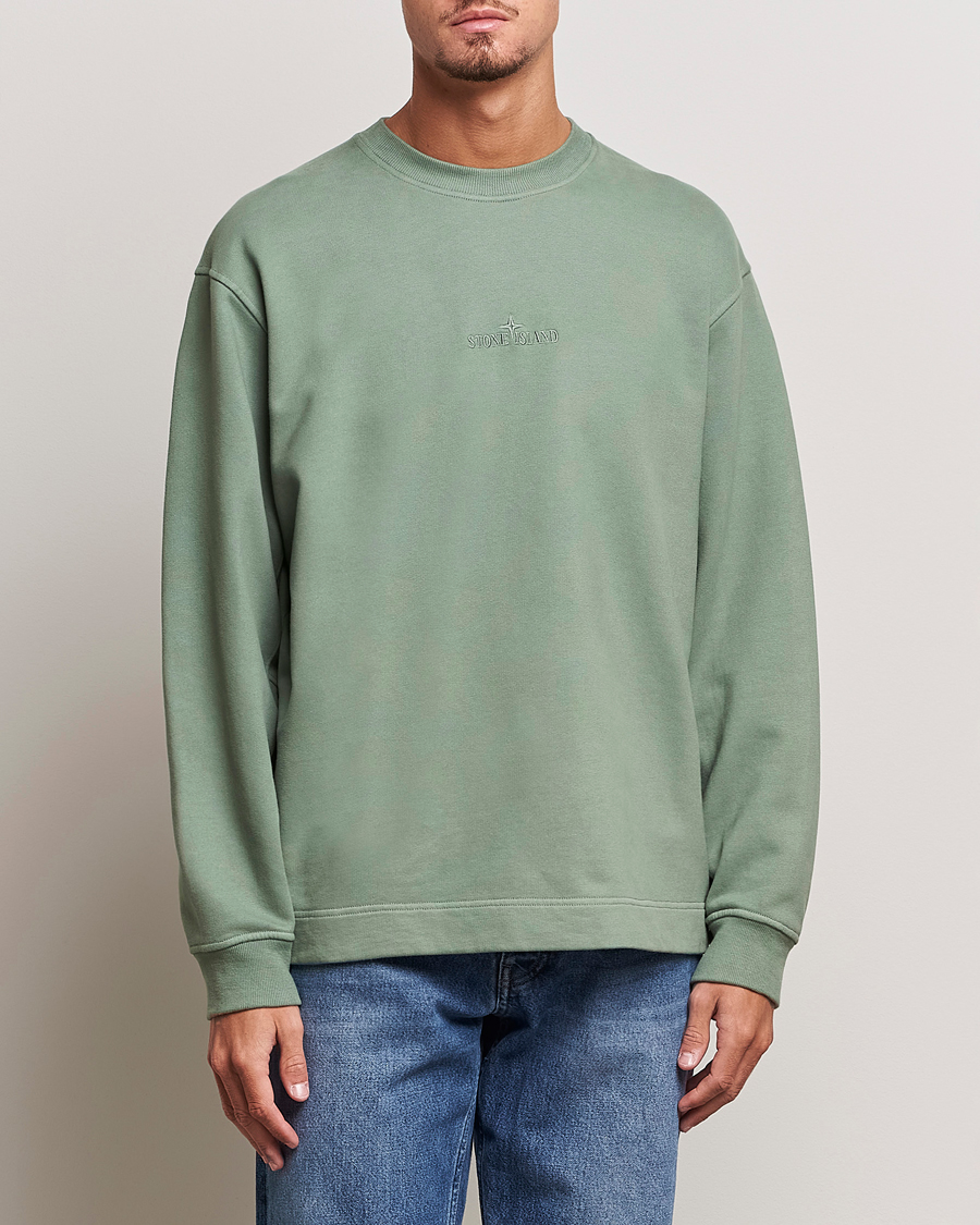Herren | Stone Island | Stone Island | Garment Dyed Fleece Logo Sweatshirt Sage