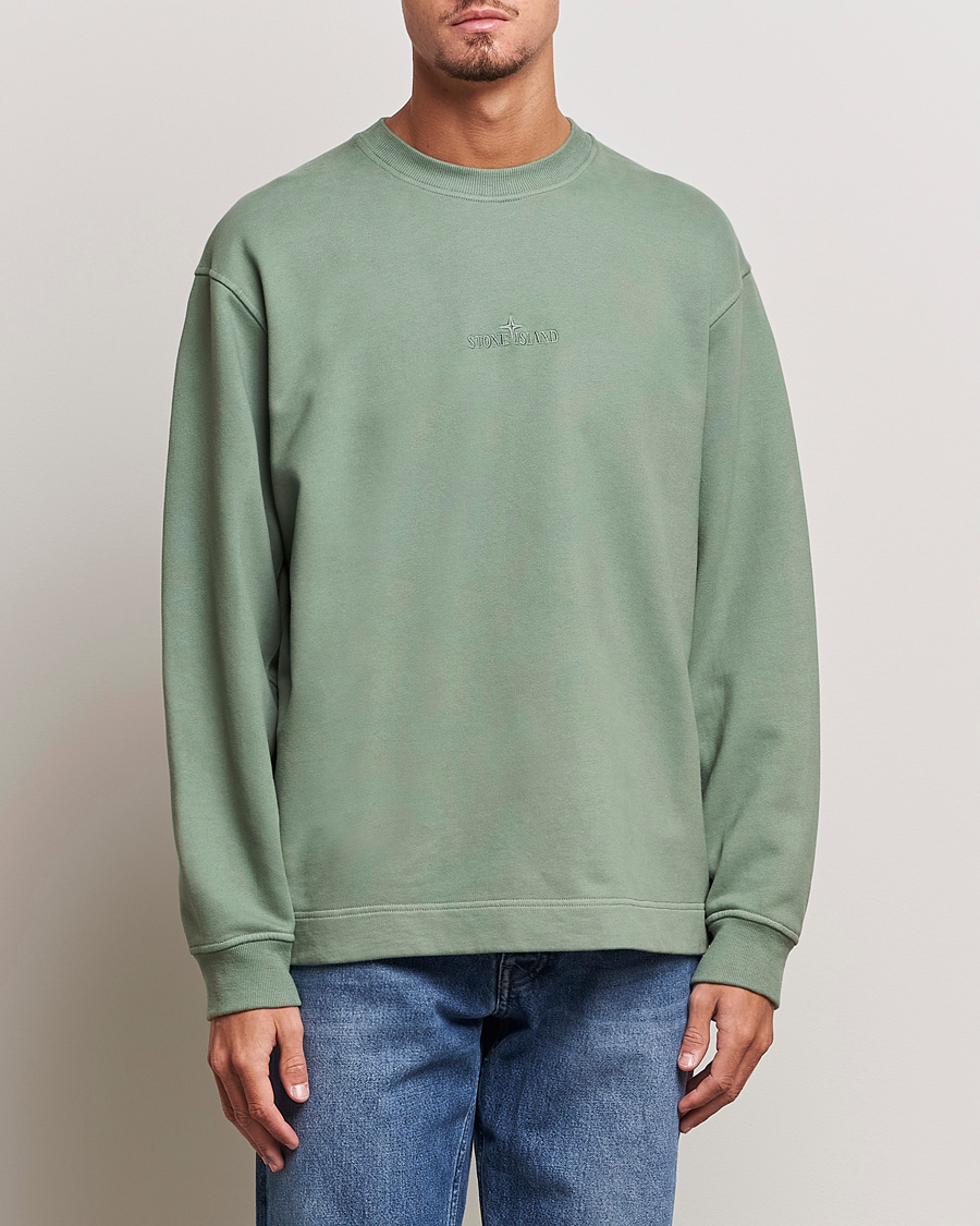Herren | Pullover | Stone Island | Garment Dyed Fleece Logo Sweatshirt Sage