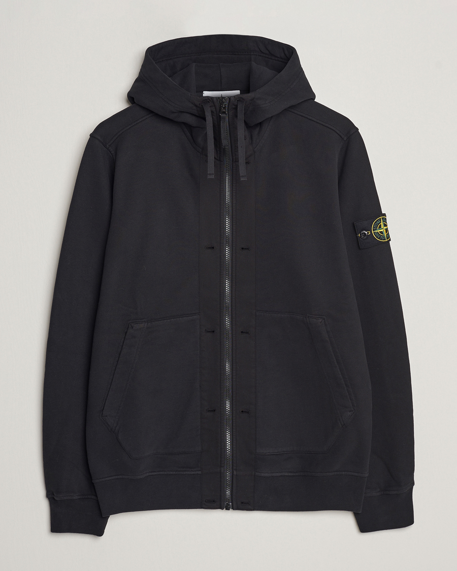Herren | Pullover | Stone Island | Garment Dyed Fleece Hooded Full Zip Black