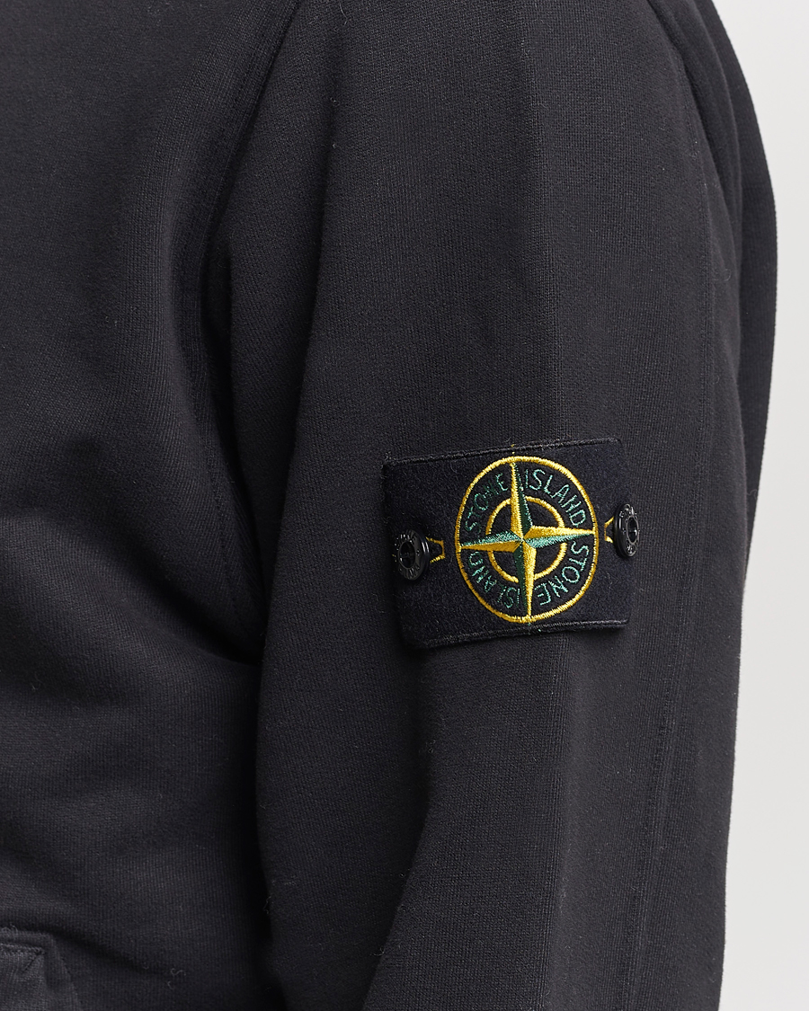 Herren | Pullover | Stone Island | Garment Dyed Fleece Hooded Full Zip Black
