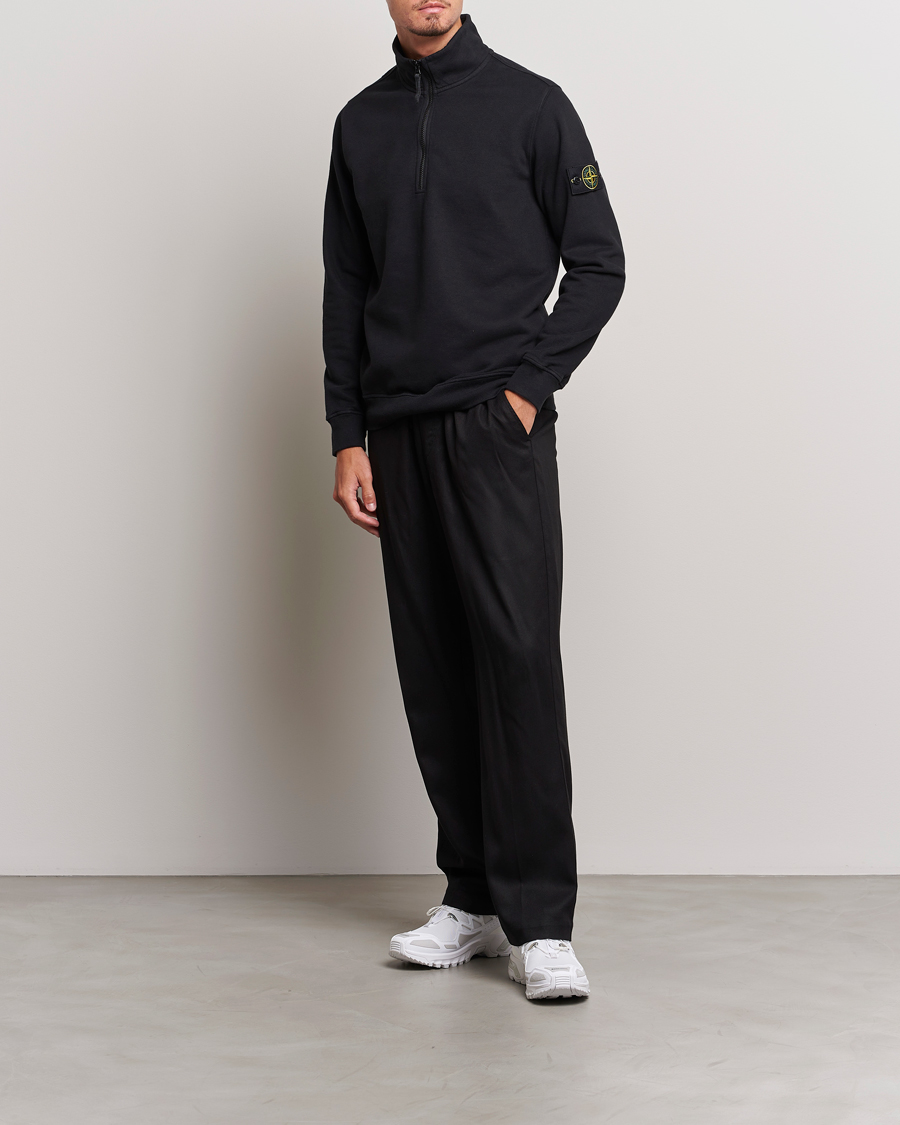 Herren | Pullover | Stone Island | Garment Dyed Fleece Half Zip Black