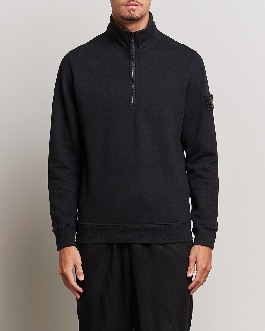 Herren | Pullover | Stone Island | Garment Dyed Fleece Half Zip Black