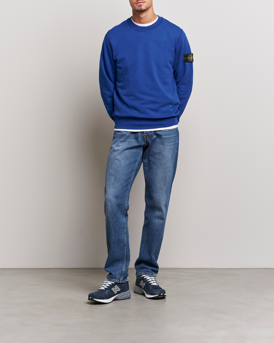 Herren | Pullover | Stone Island | Garment Dyed Fleece Sweatshirt Bright Blue