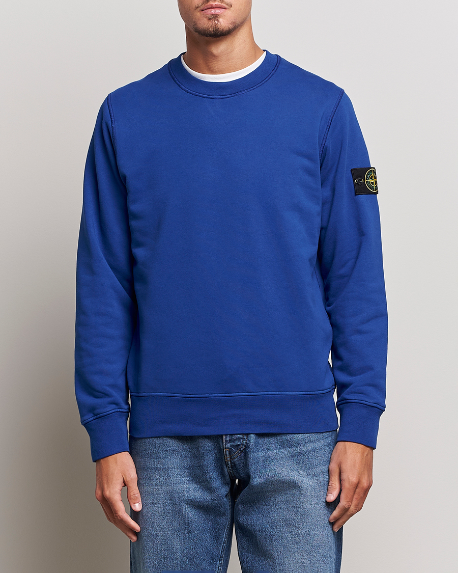 Herren | Pullover | Stone Island | Garment Dyed Fleece Sweatshirt Bright Blue