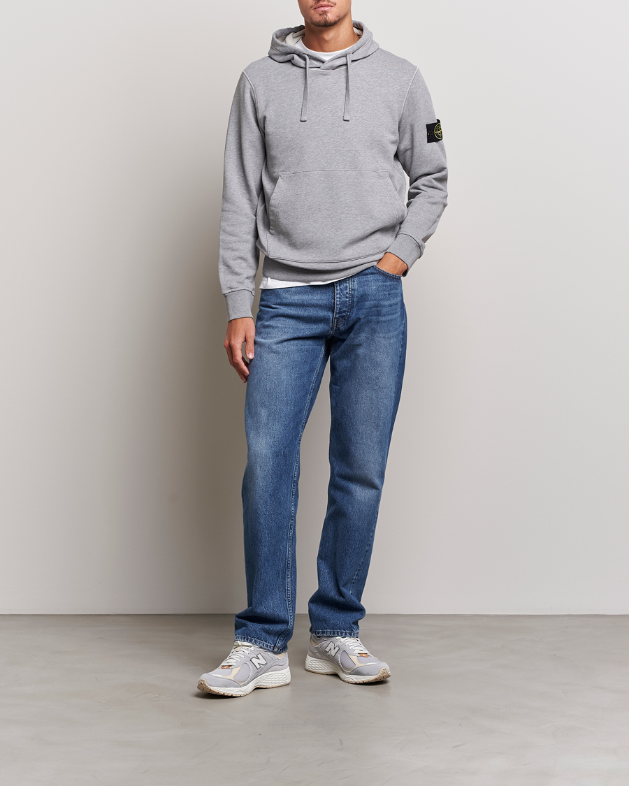 Herren | Pullover | Stone Island | Garment Dyed Fleece Hood Melange Grey