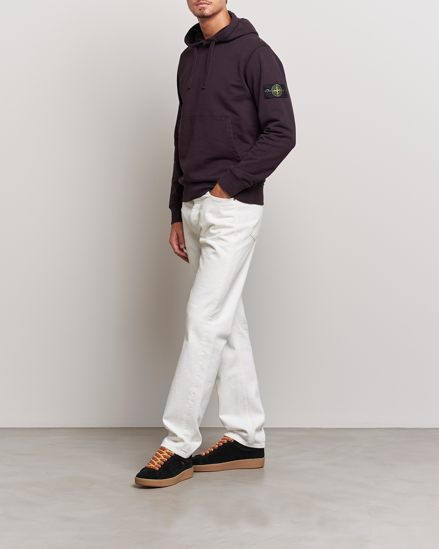 Herren | Pullover | Stone Island | Garment Dyed Fleece Hood Dark Burgundy