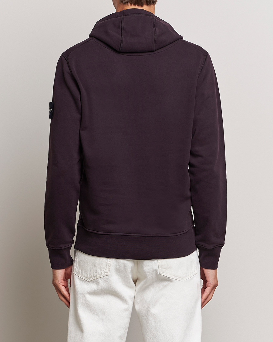 Herren | Pullover | Stone Island | Garment Dyed Fleece Hood Dark Burgundy