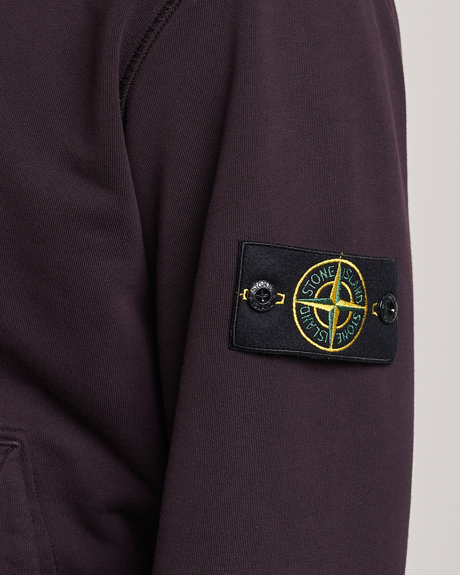 Herren | Pullover | Stone Island | Garment Dyed Fleece Hood Dark Burgundy
