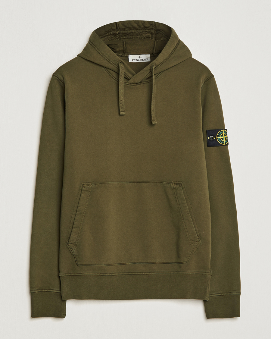 Herren | Pullover | Stone Island | Garment Dyed Fleece Hood Olive