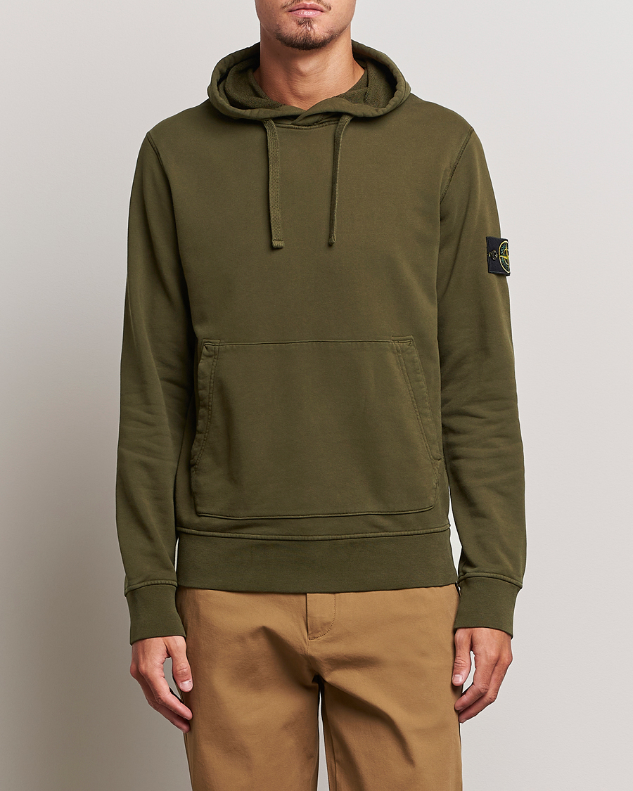 Herren | Pullover | Stone Island | Garment Dyed Fleece Hood Olive