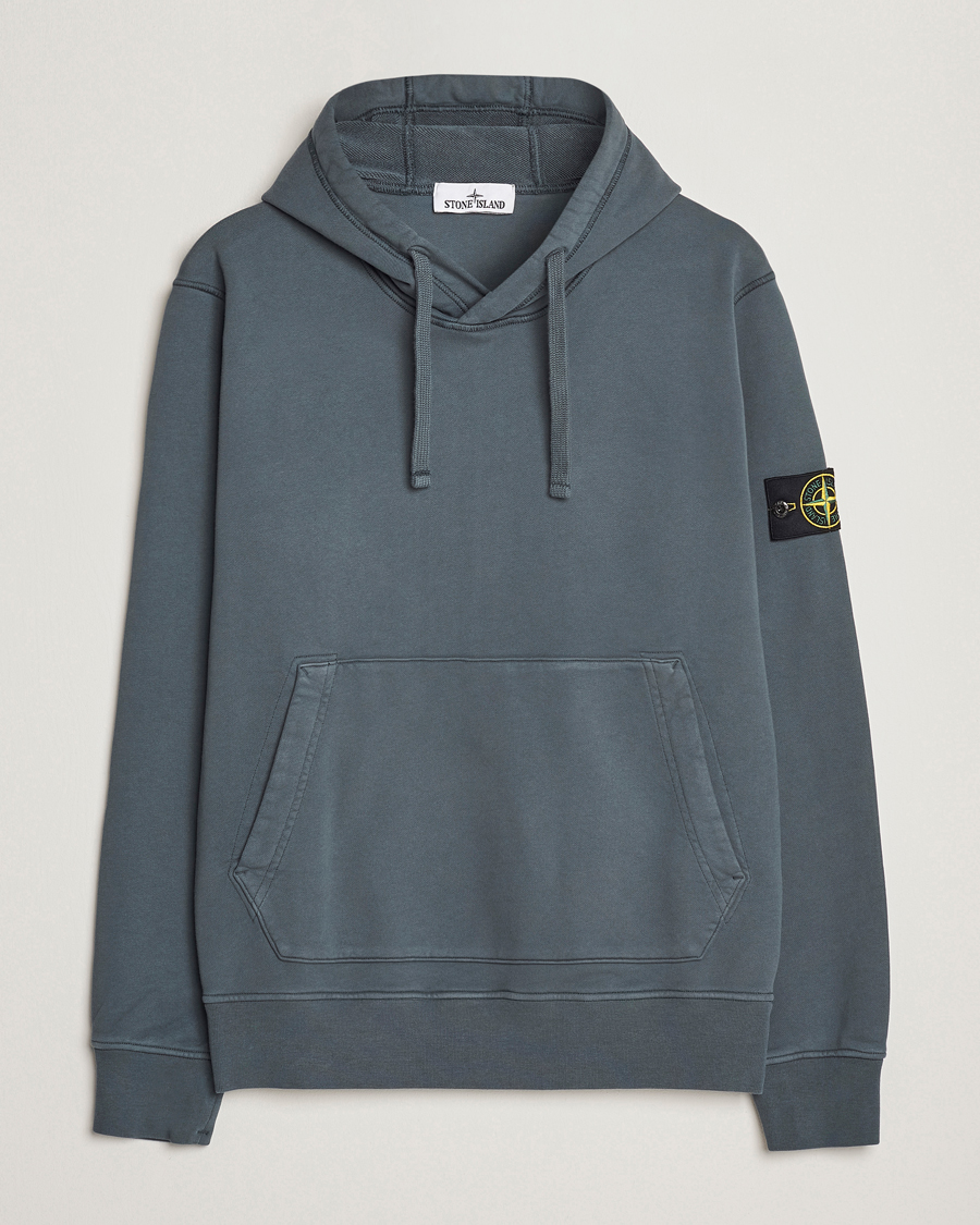 Herren | Pullover | Stone Island | Garment Dyed Fleece Hood Lead Grey
