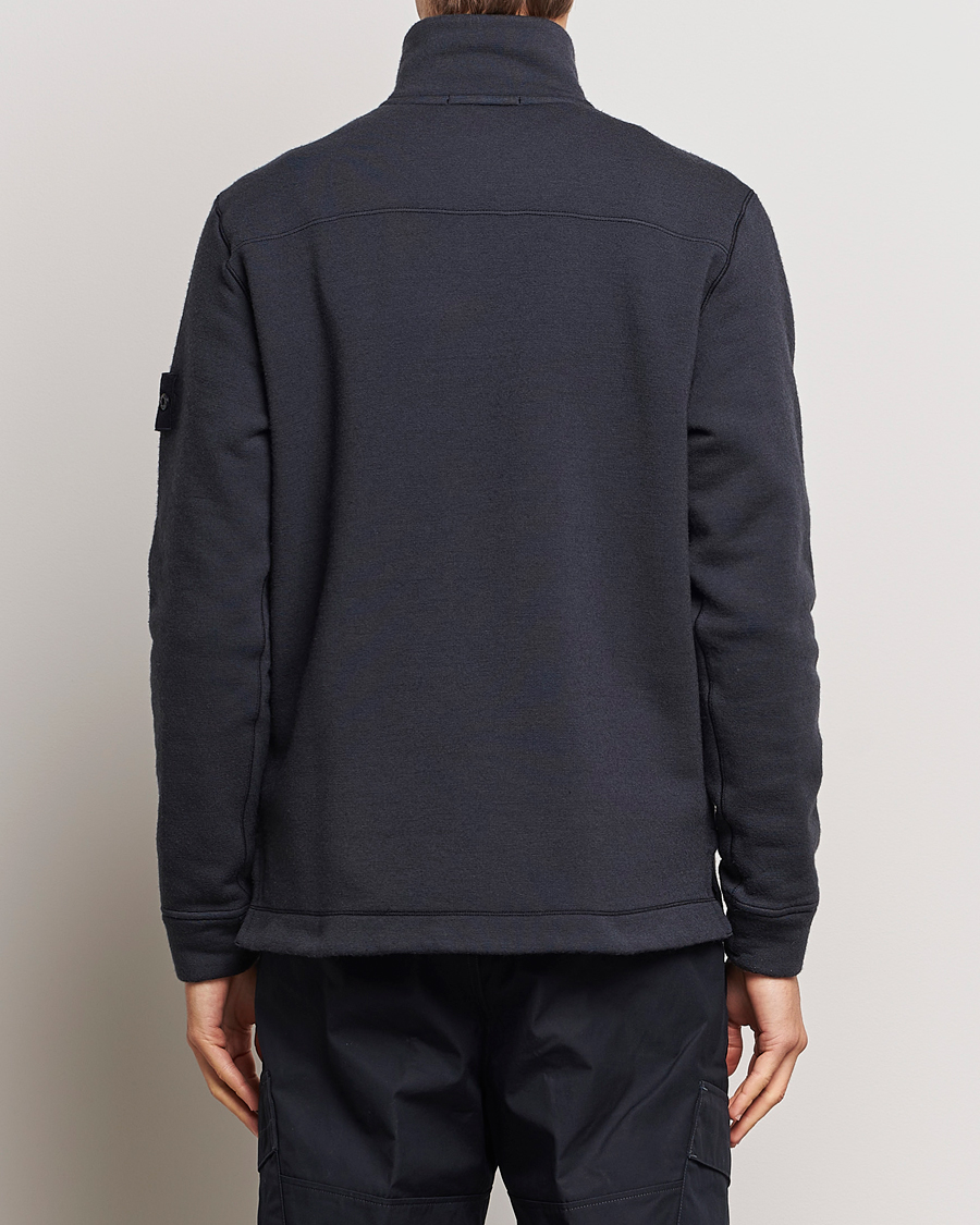 Herren | Pullover | Stone Island | Ghost Piece Wool Fleece  Half Zip Navy Blue