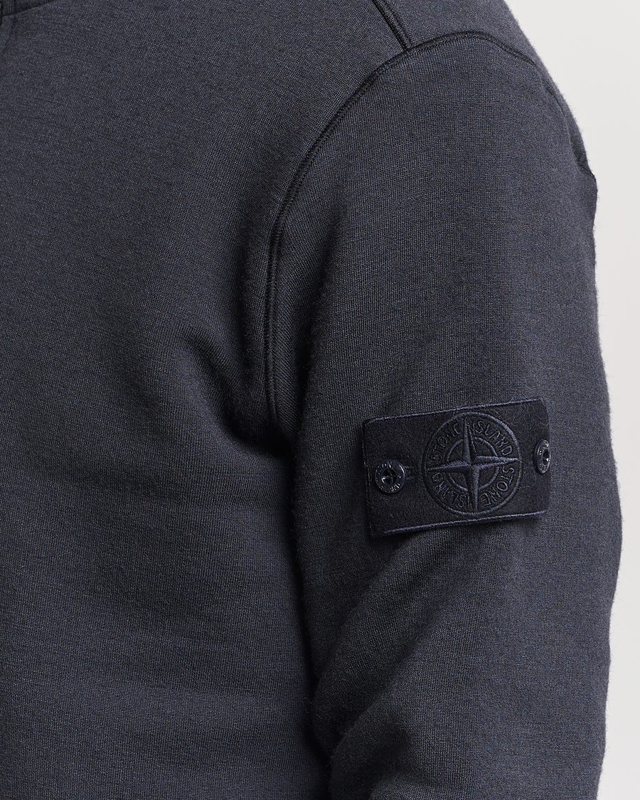 Herren | Pullover | Stone Island | Ghost Piece Wool Fleece  Half Zip Navy Blue