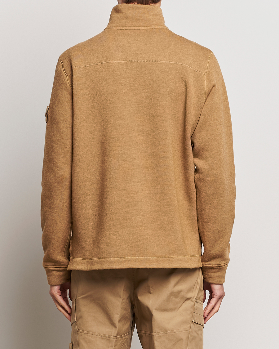 Herren | Pullover | Stone Island | Ghost Piece Wool Fleece Half Zip Dark Beige