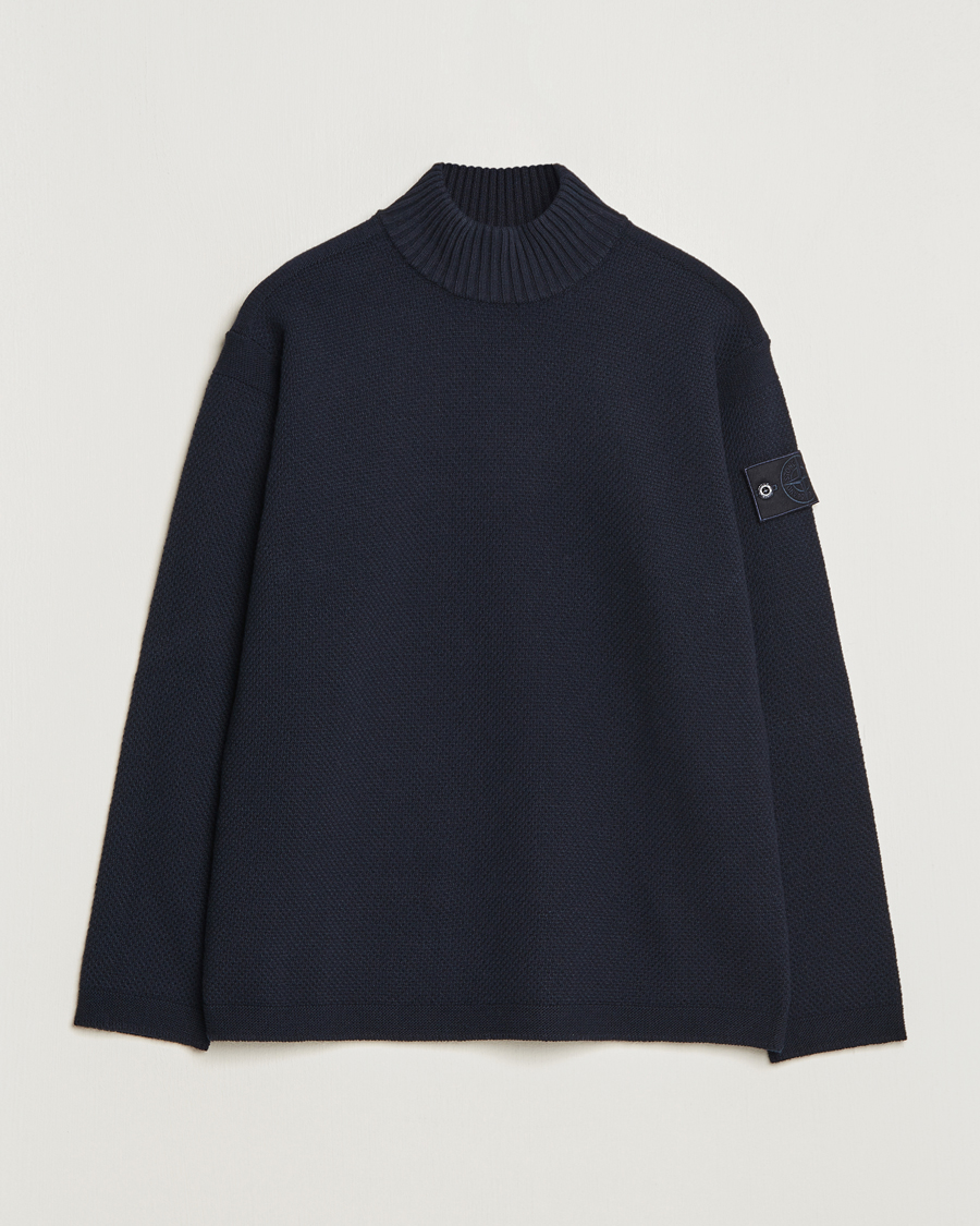 Herren | Pullover | Stone Island | Ghost Piece Geelong Wool Turtleneck Navy Blue