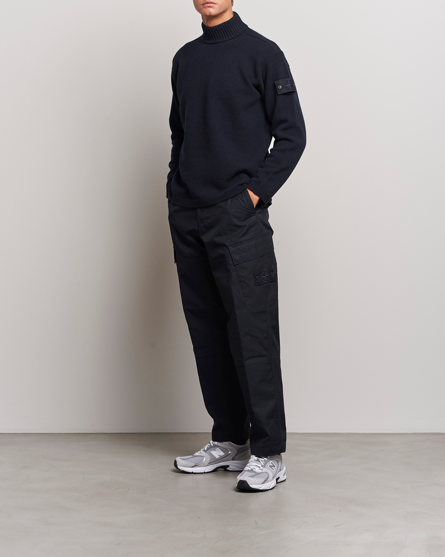 Herren | Pullover | Stone Island | Ghost Piece Geelong Wool Turtleneck Navy Blue