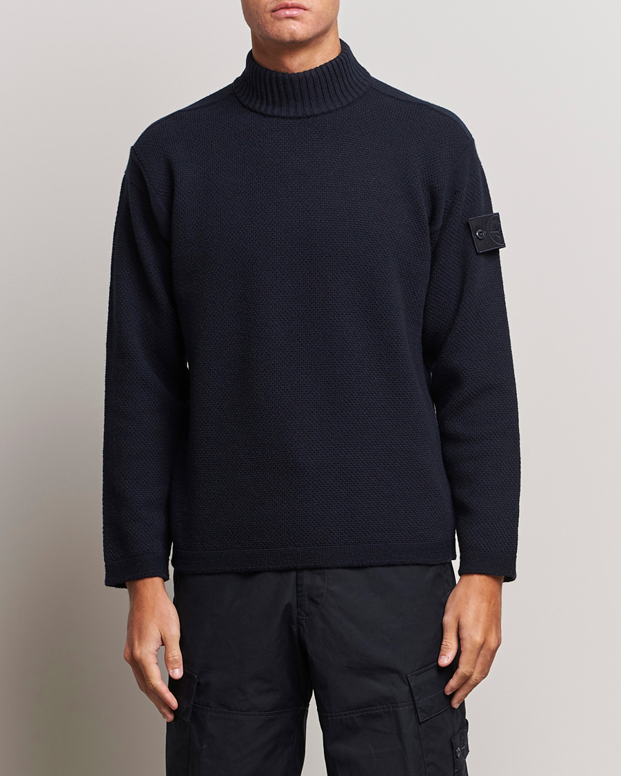 Herren | Pullover | Stone Island | Ghost Piece Geelong Wool Turtleneck Navy Blue