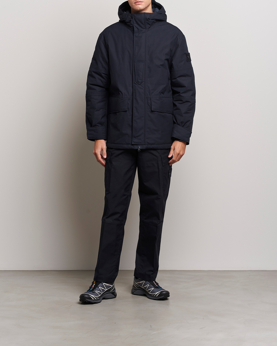 Herren | Jacken | Stone Island | Ghost Piece O-Ventile Hooded Parka Navy Blue