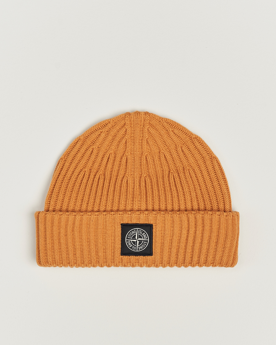 Herren | Stone Island Full Rib Wool Beanie Rust | Stone Island | Full Rib Wool Beanie Rust