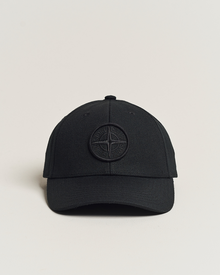 Herren | Stone Island Mix Wool Gabardine Cap Black | Stone Island | Mix Wool Gabardine Cap Black