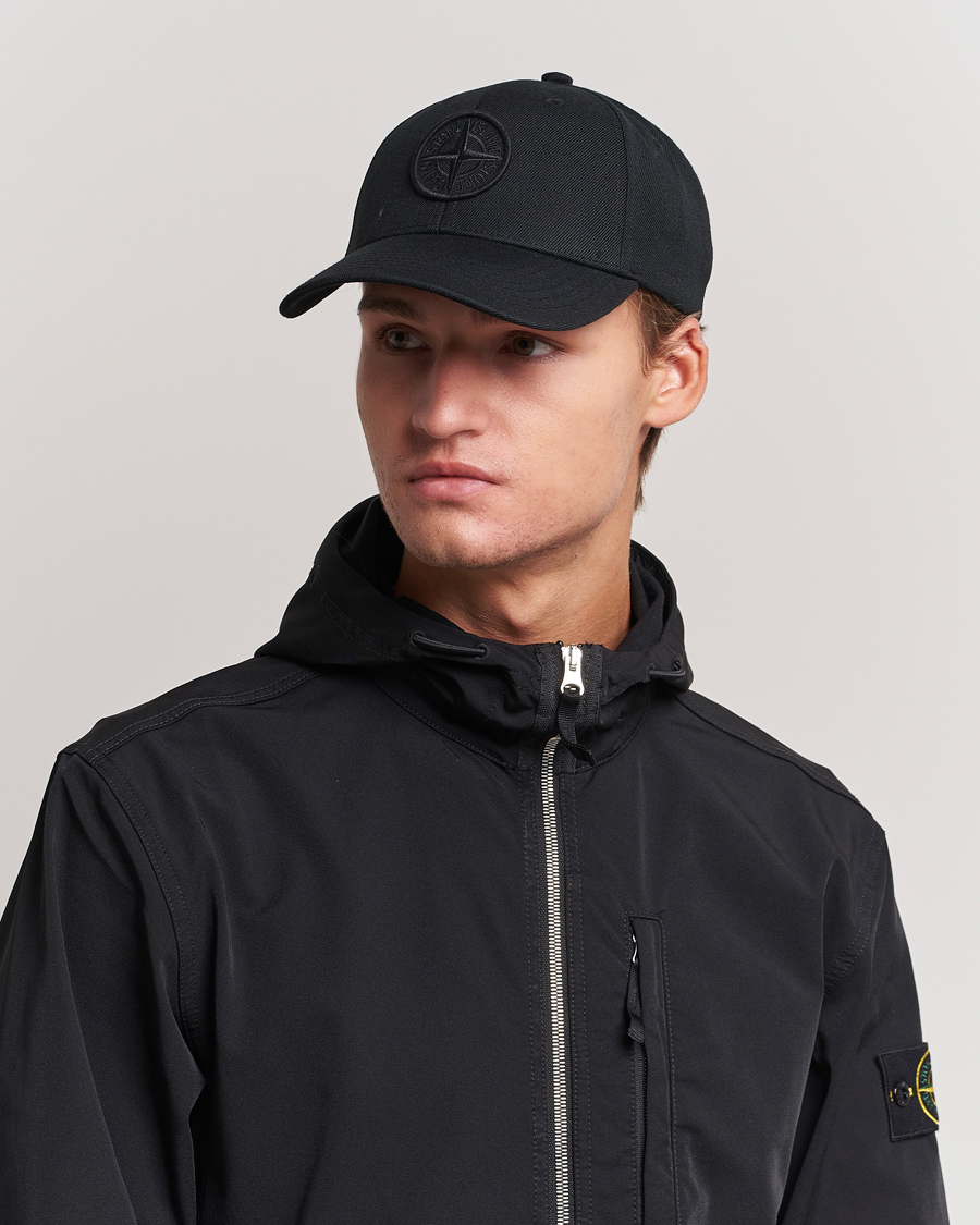 Herren | Stone Island Mix Wool Gabardine Cap Black | Stone Island | Mix Wool Gabardine Cap Black