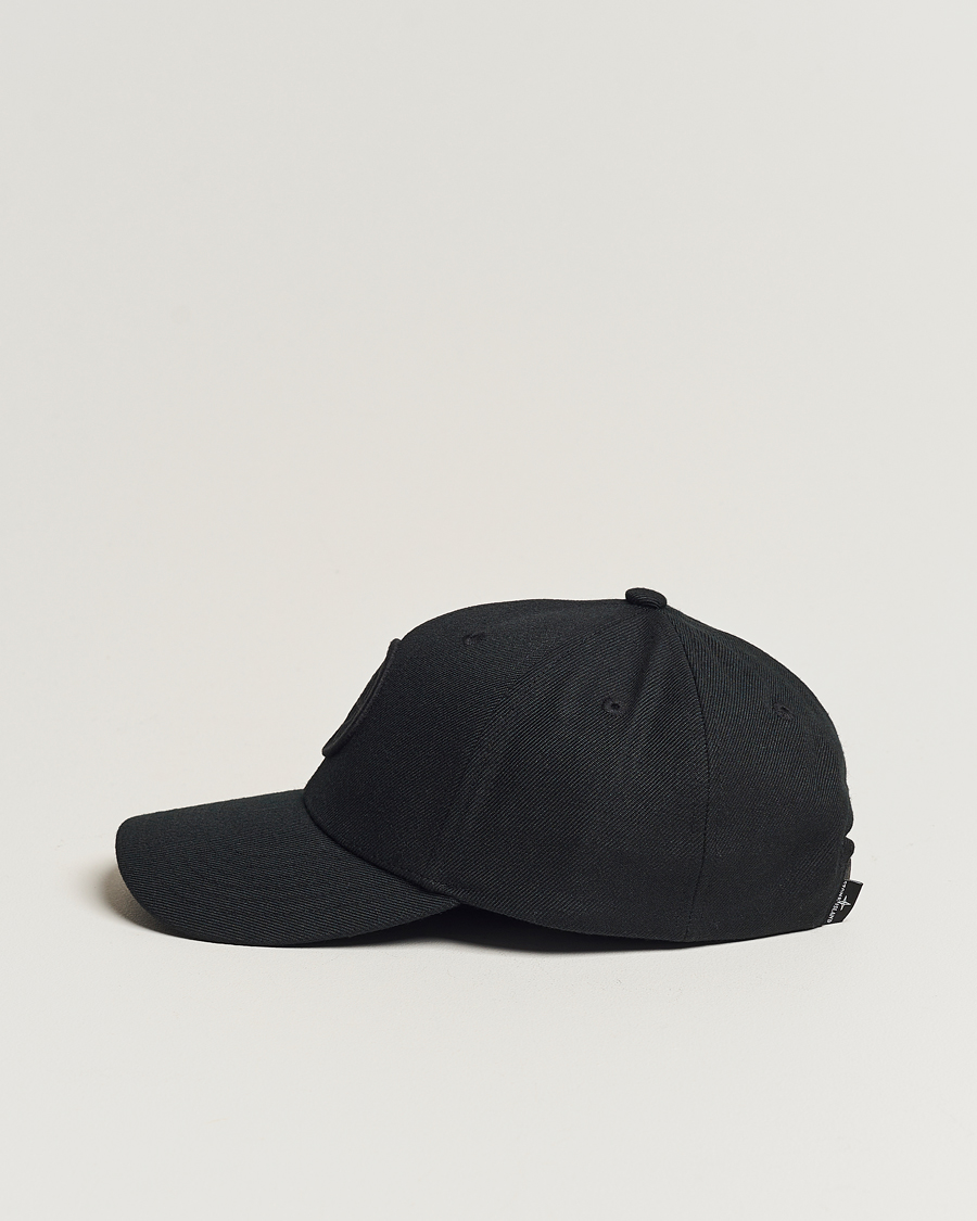 Herren | Stone Island Mix Wool Gabardine Cap Black | Stone Island | Mix Wool Gabardine Cap Black