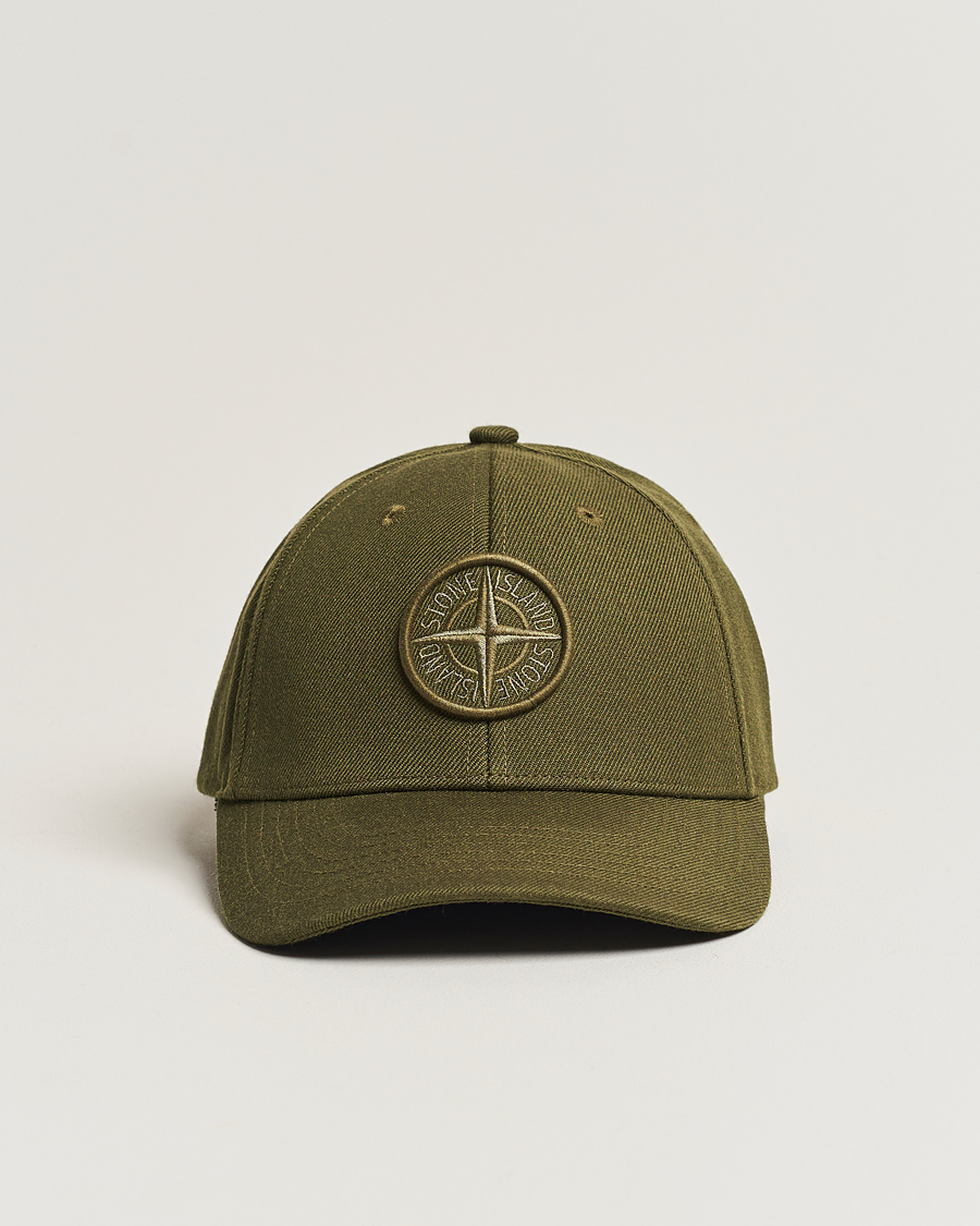 Herren | Stone Island Mix Wool Gabardine Cap Olive | Stone Island | Mix Wool Gabardine Cap Olive