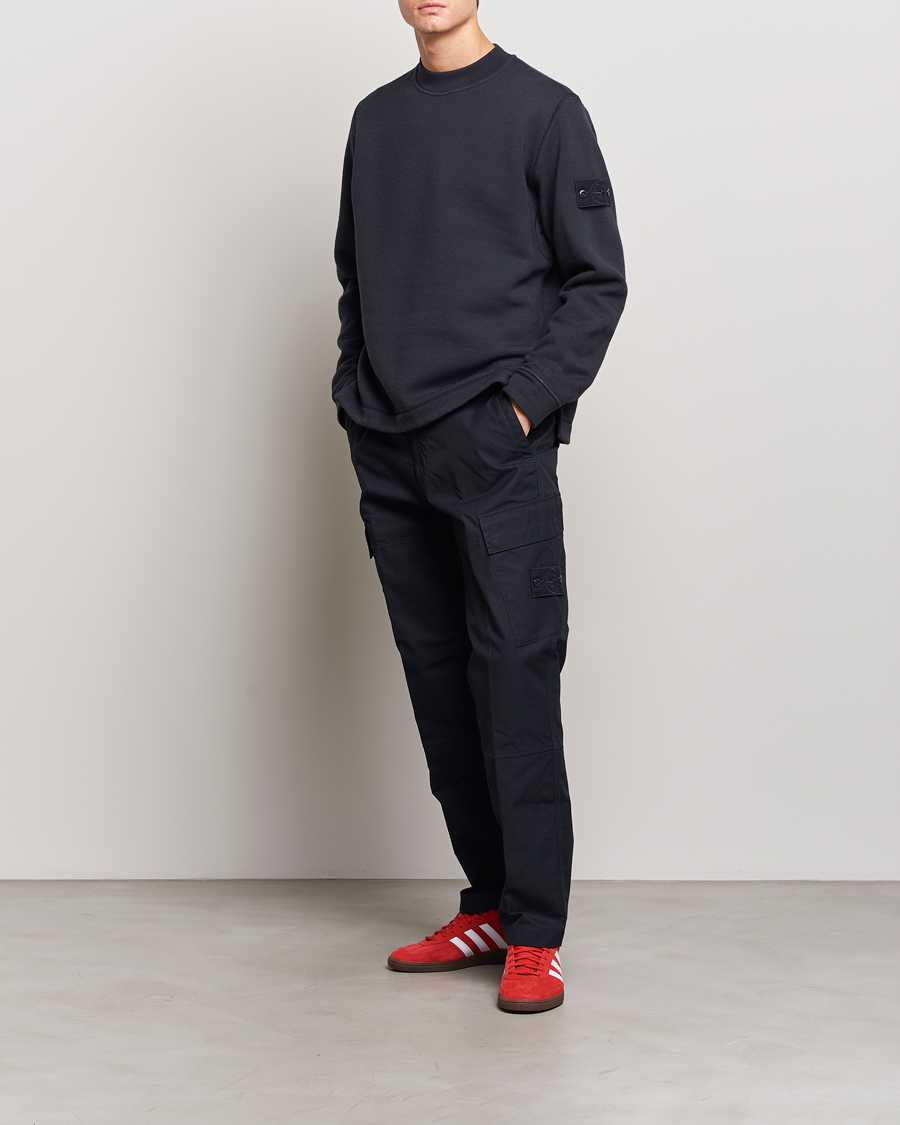 Herren | Pullover | Stone Island | Ghost Piece Wool Fleece Sweater Navy Blue