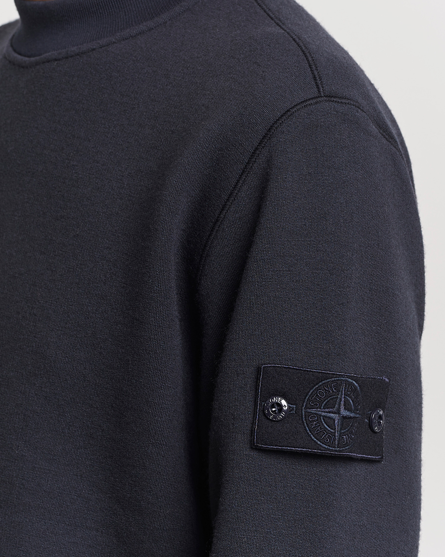 Herren | Pullover | Stone Island | Ghost Piece Wool Fleece Sweater Navy Blue