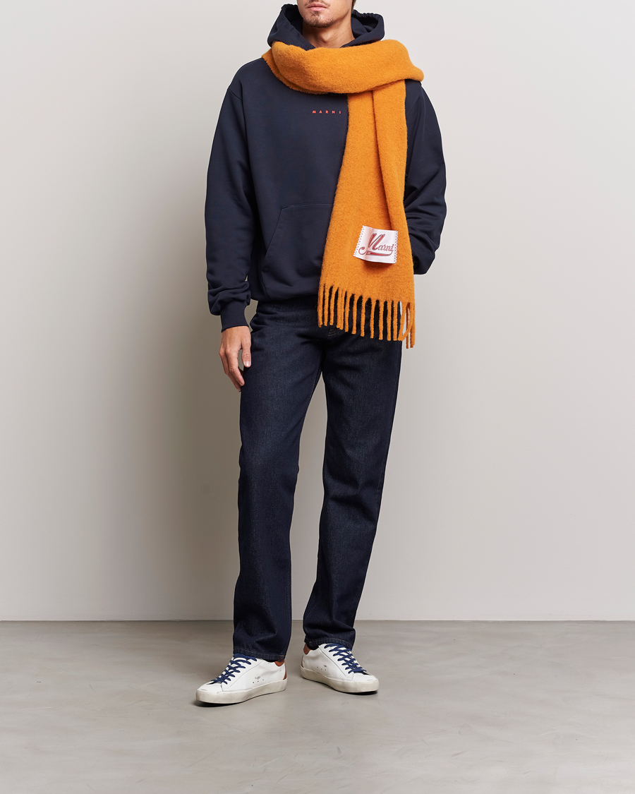Herren | Pullover | Marni | Logo Applied Hoodie Navy