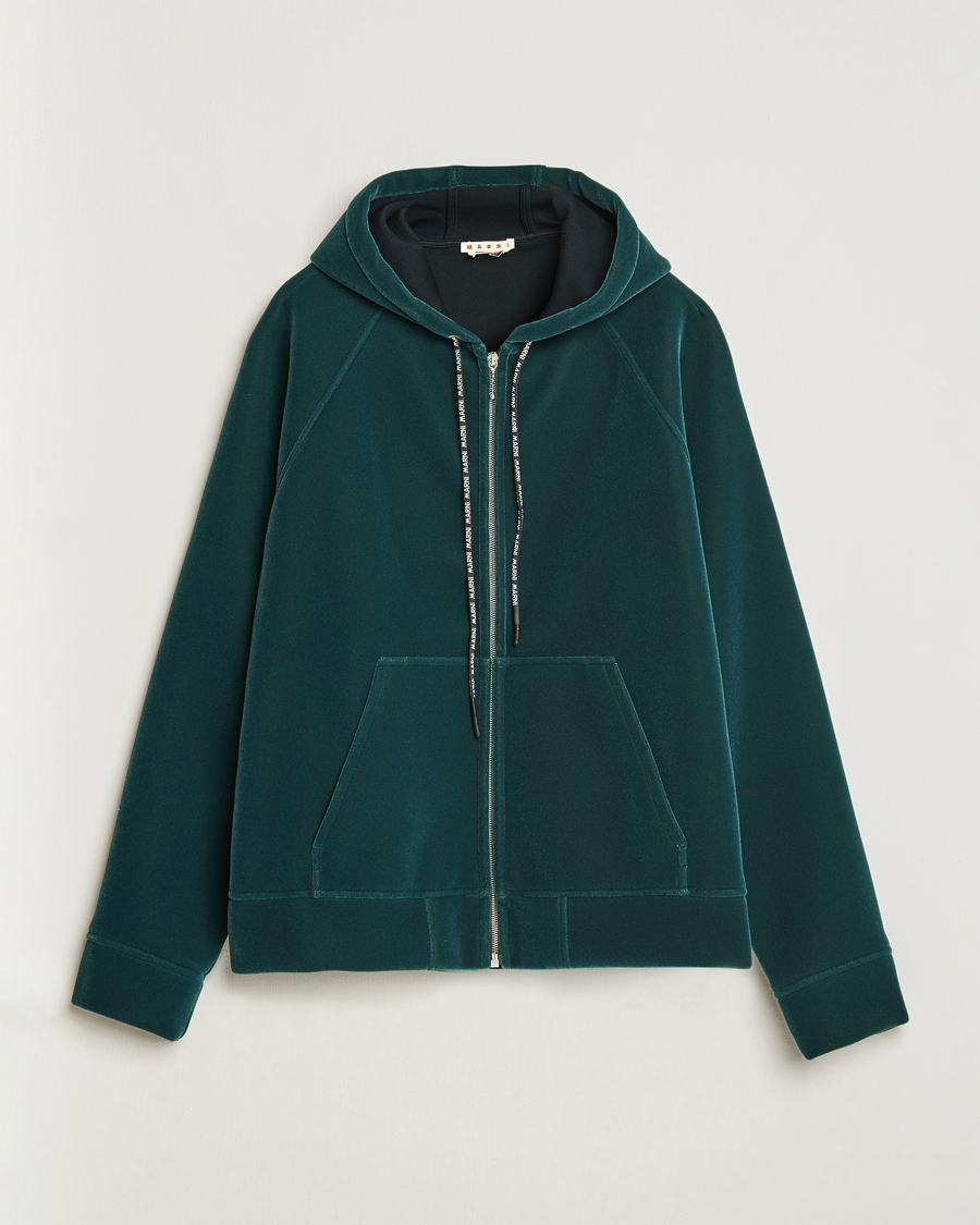 Herren | Pullover | Marni | Sponge Flock Full Zip Hoodie Spherical Green