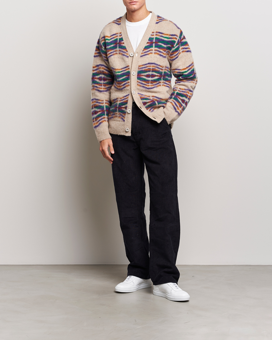 Herren | Pullover | Howlin' | Brushed Wool Pattern Cardigan Biscuit