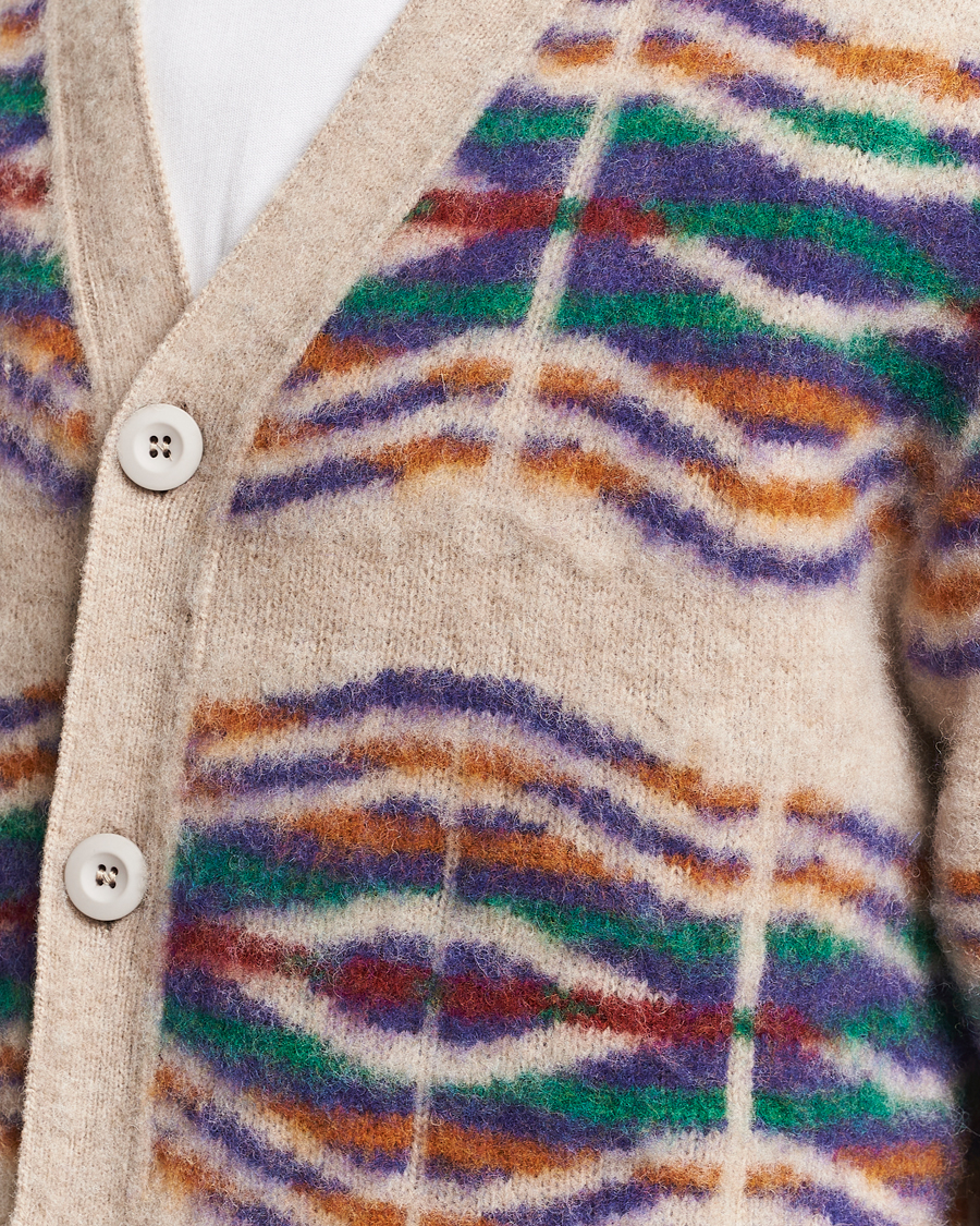Herren | Pullover | Howlin' | Brushed Wool Pattern Cardigan Biscuit