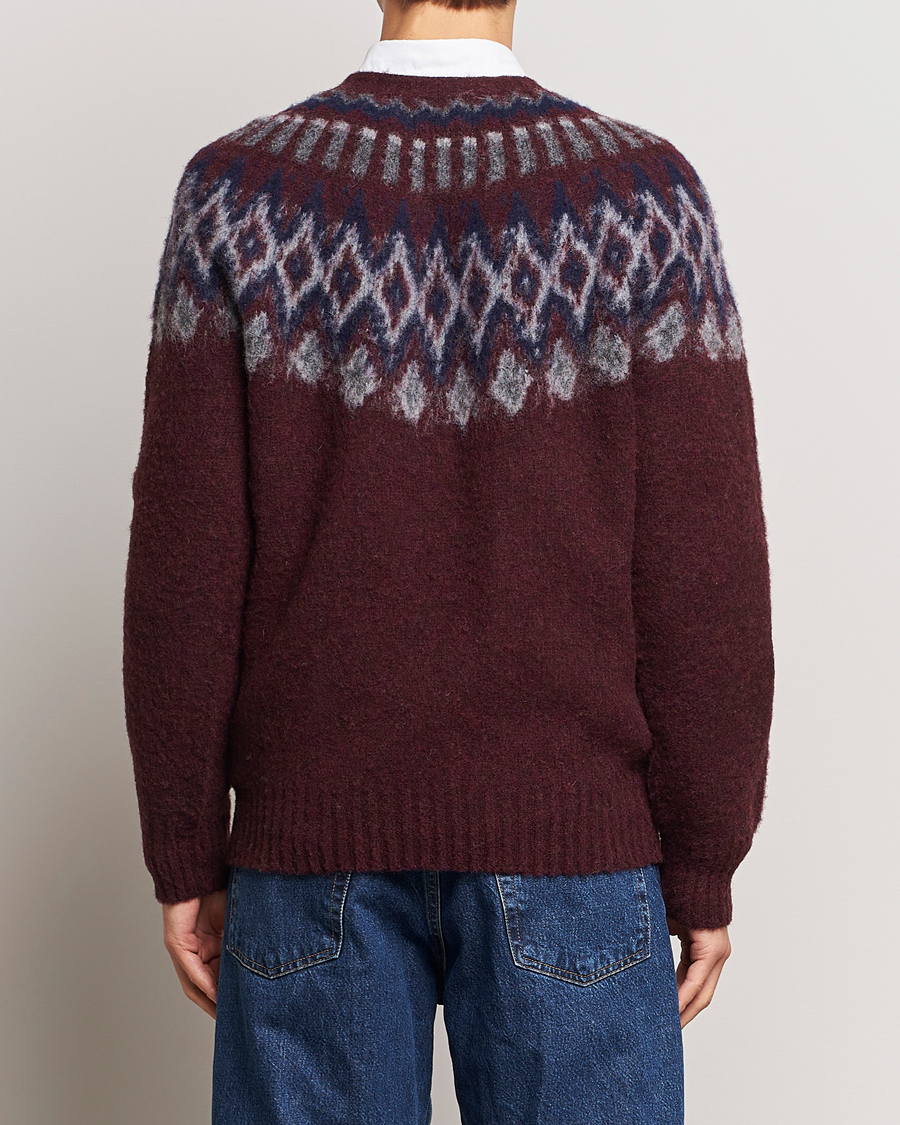 Herren | Pullover | Howlin' | Brushed Wool Fair Isle Crew Sweater Bordeaux