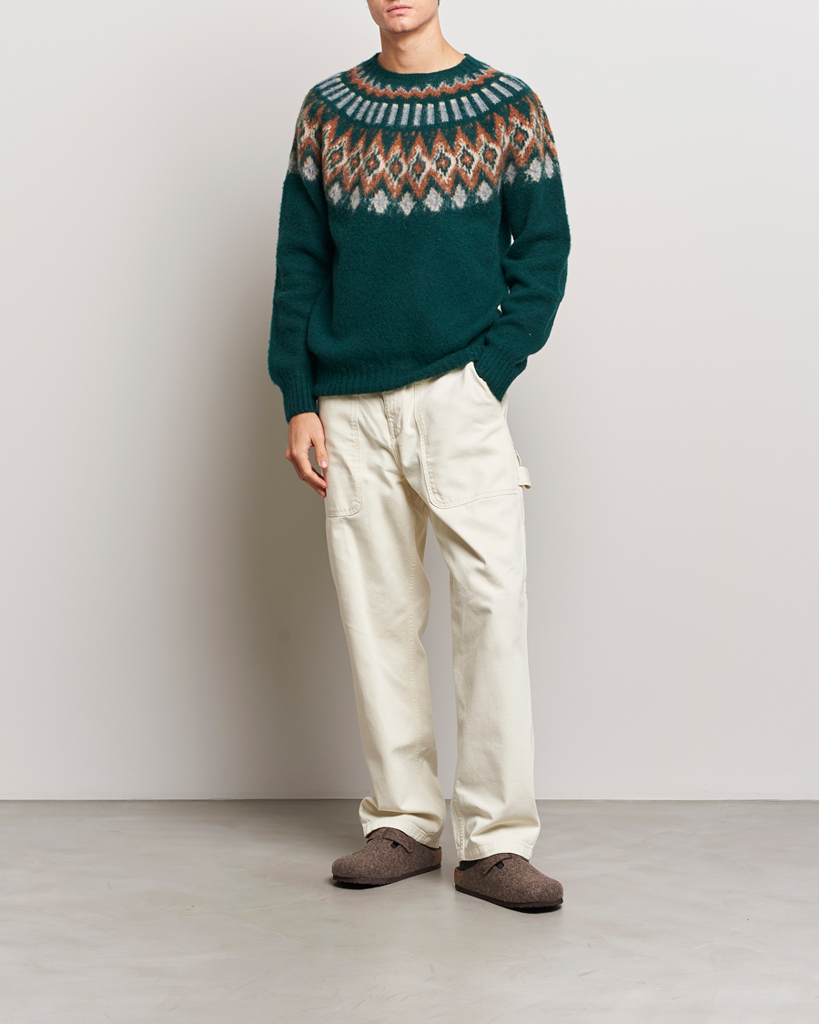 Herren | Pullover | Howlin' | Brushed Wool Fair Isle Crew Sweater Forest