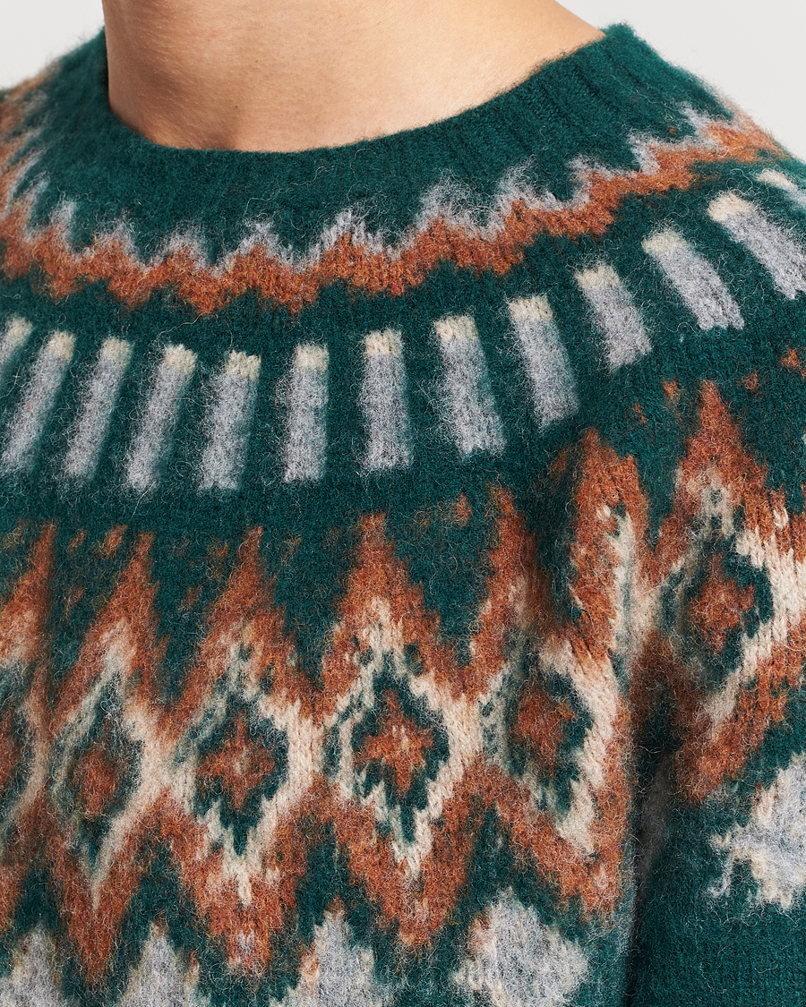 Herren | Pullover | Howlin' | Brushed Wool Fair Isle Crew Sweater Forest