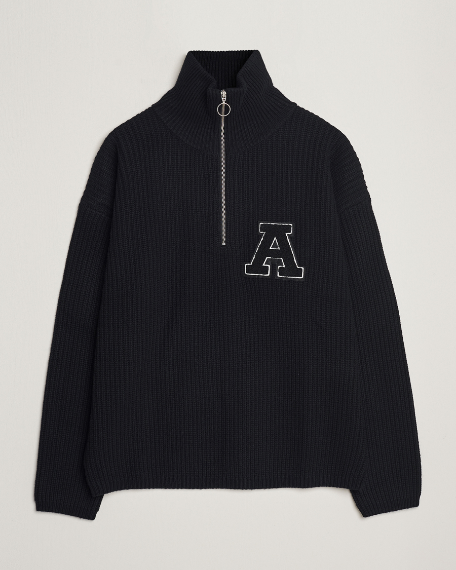 Herren | Pullover | Axel Arigato | Team Knitted Half Zip Black
