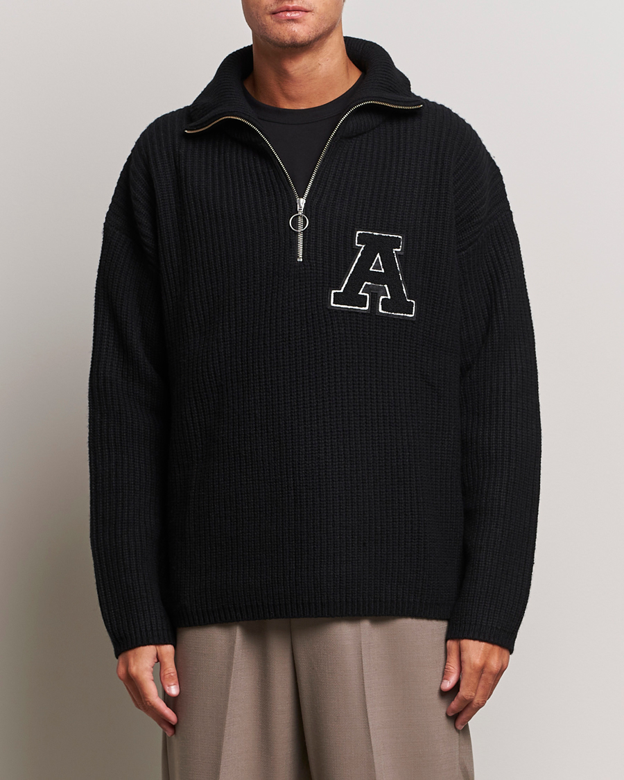 Herren | Pullover | Axel Arigato | Team Knitted Half Zip Black