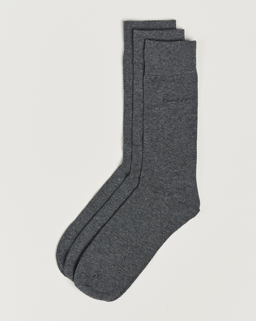 Herren | Unterwäsche | Gant | 3-Pack Cotton Socks Charcoal Melange