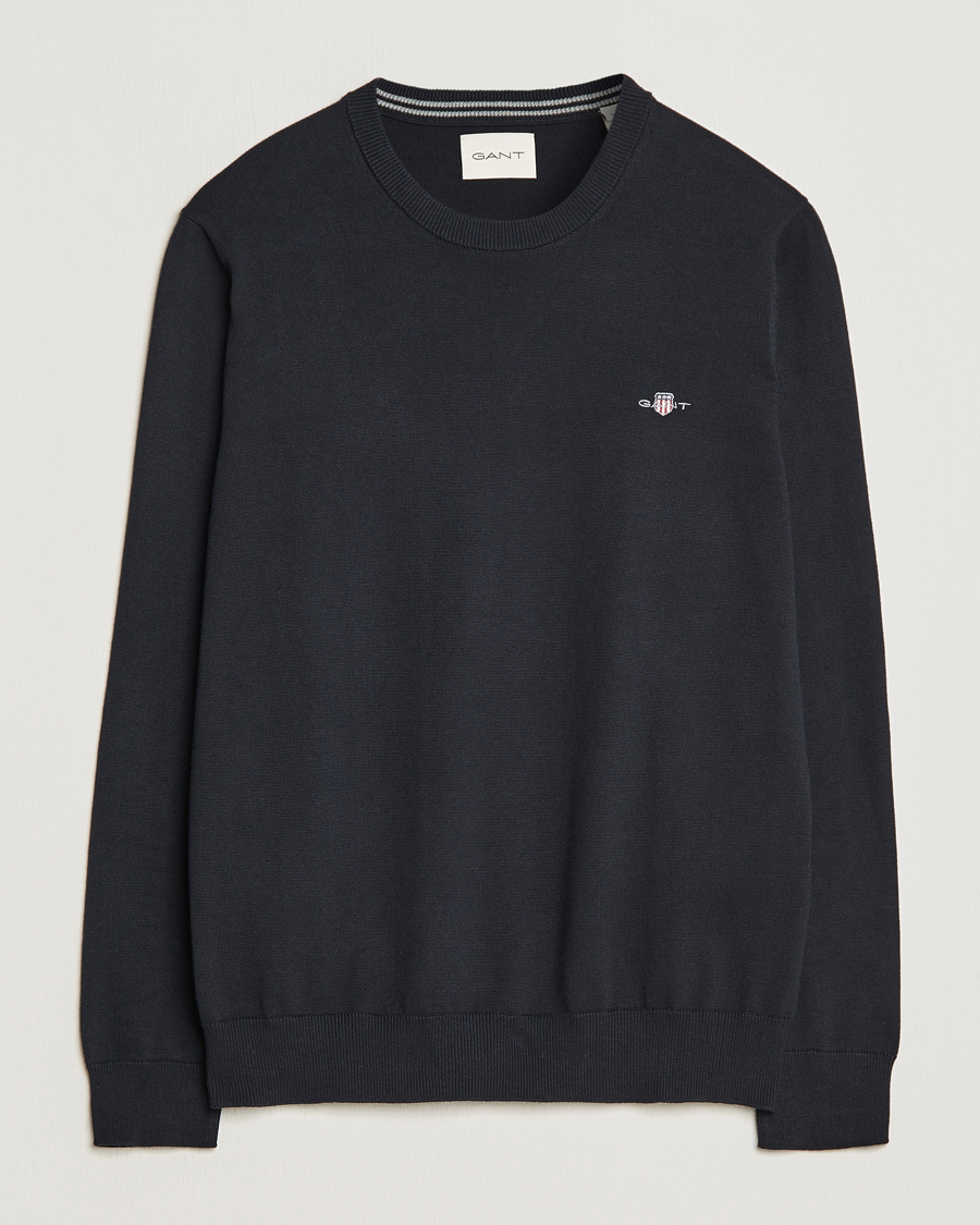 Herren | Pullover | GANT | Classic Cotton Crew Neck Black