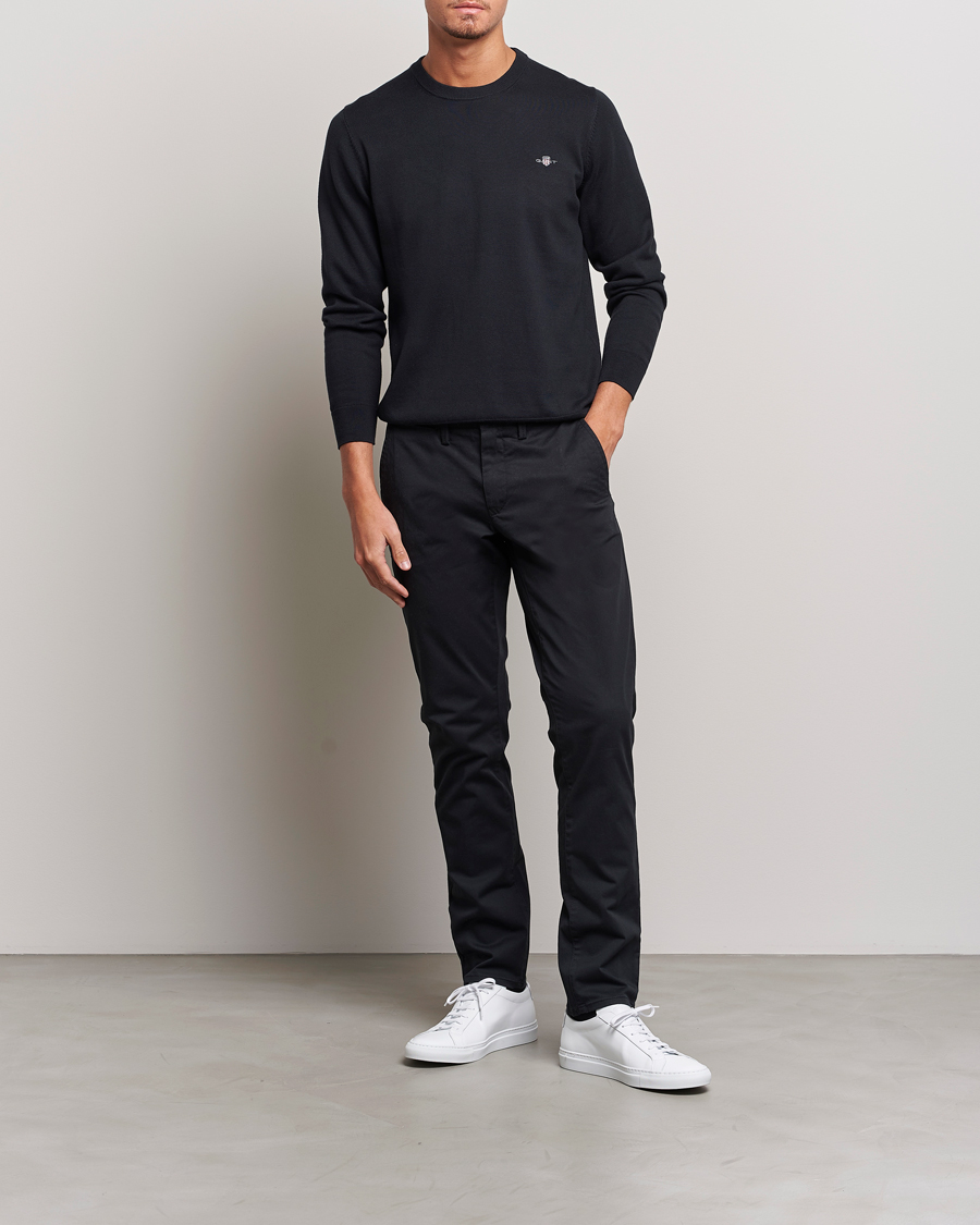 Herren | Pullover | GANT | Classic Cotton Crew Neck Black