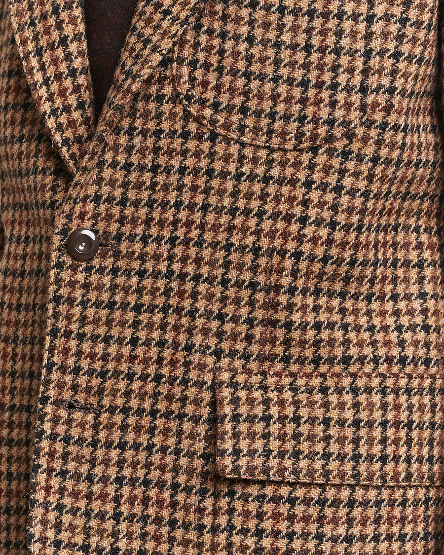 Herren | Sakkos | Drake's | MKVII Harris Tweed Games Houndstooth Blazer Brown