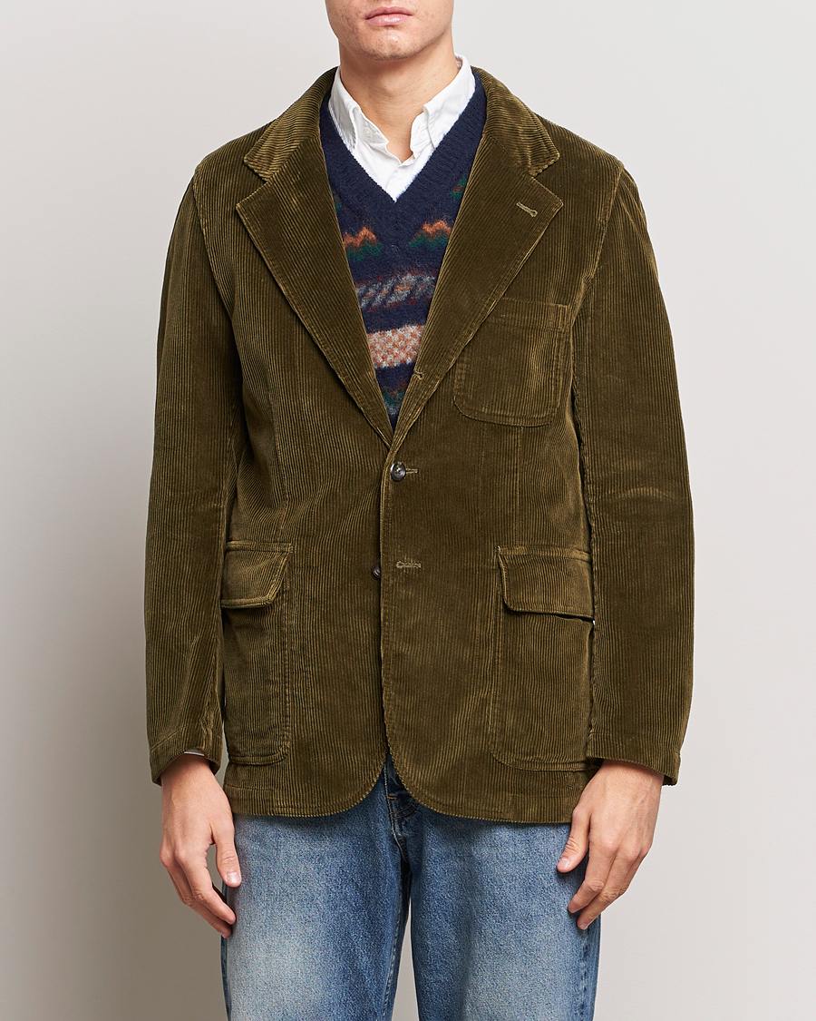 Herren | Sakkos | Drake's | MKI Games Corduroy Blazer Green