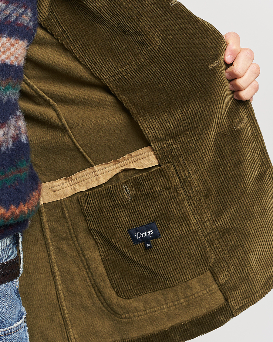 Herren | Sakkos | Drake's | MKI Games Corduroy Blazer Green