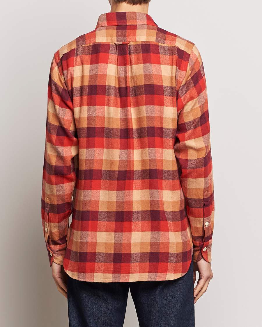 Herren | Hemden | Drake's | Brushed Madras Checked Work Shirt Red