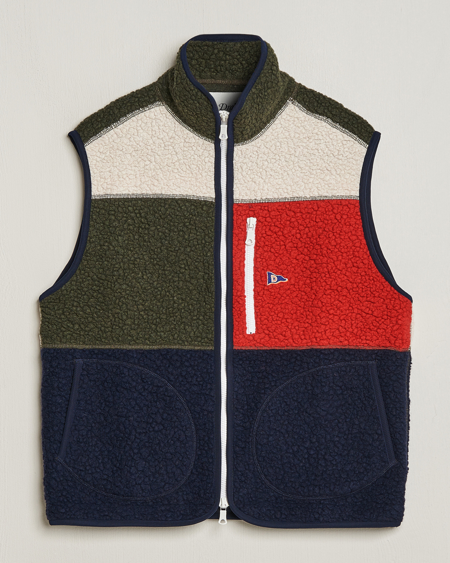Herren | Pullover | Drake's | Colourblock Boucle Zip Fleece Vest Multi