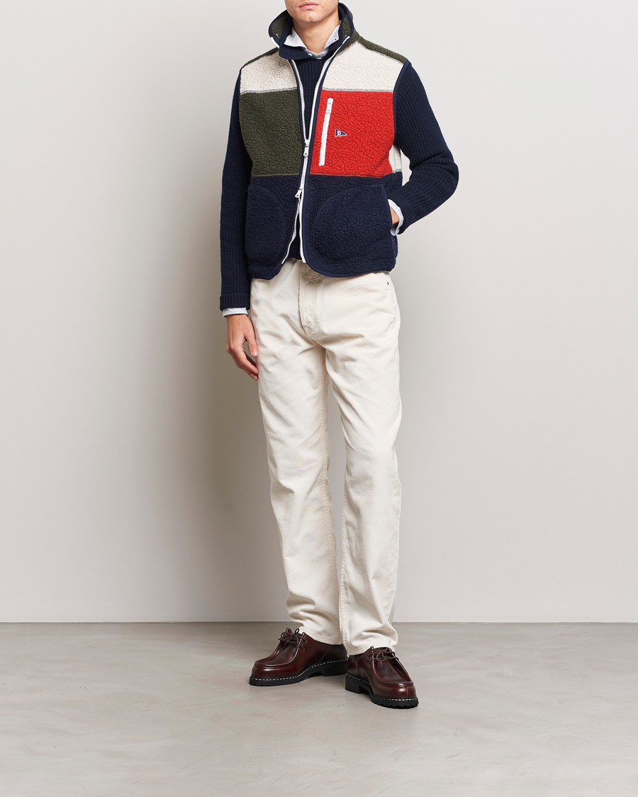 Herren | Pullover | Drake's | Colourblock Boucle Zip Fleece Vest Multi