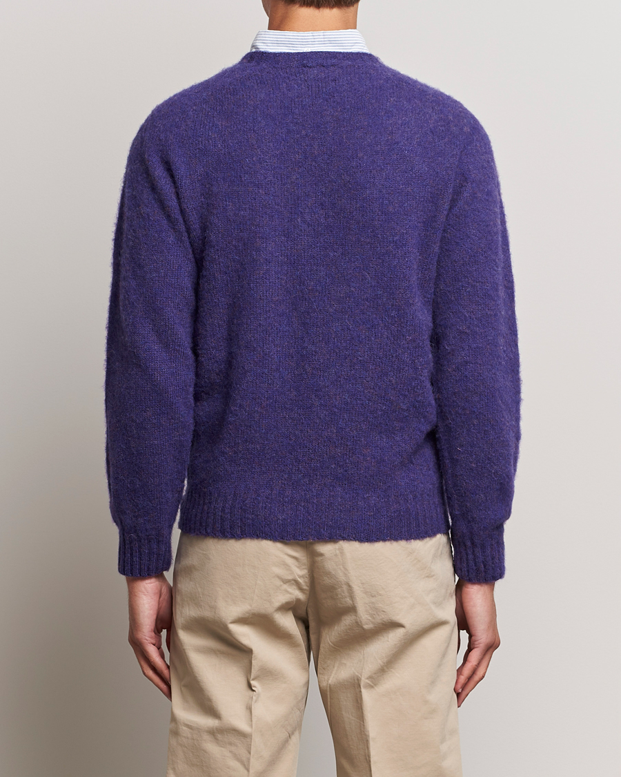 Herren | Pullover | Drake's | Brushed Shetland Crew Purple