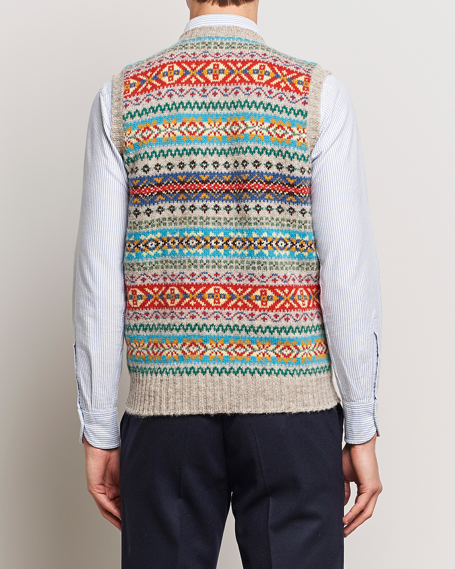 Herren | Pullover | Drake's | Fairisle Print Wool Vest Multi